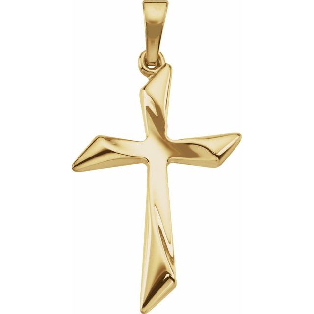 14K Yellow Cross Pendant