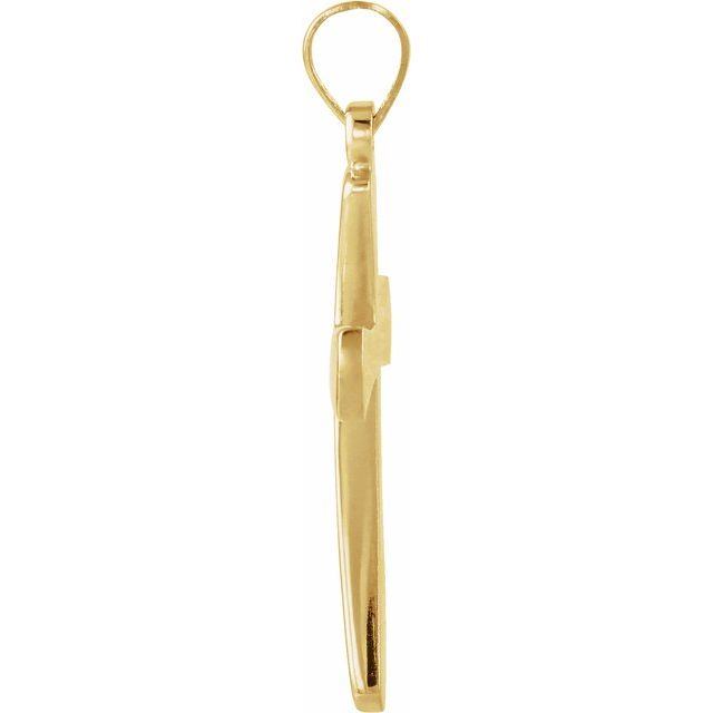 14K Yellow .005 CT Natural Diamond Cross Pendant