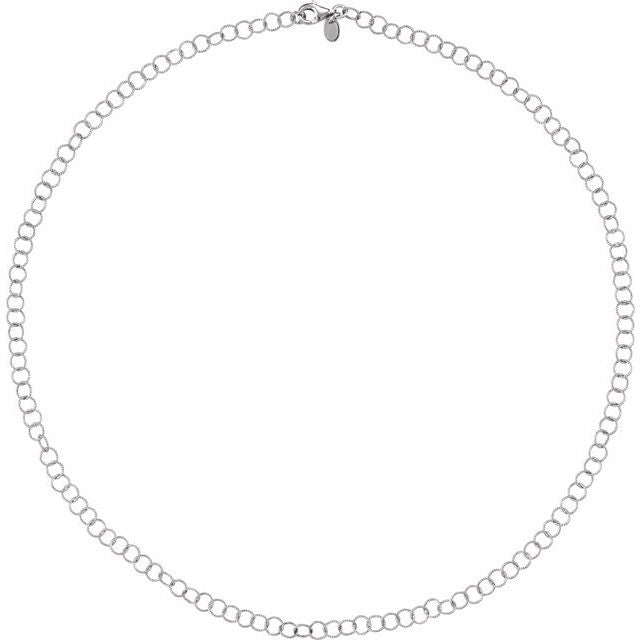 Sterling Silver 4.6 Mm Knurled Rolo 18' Chain