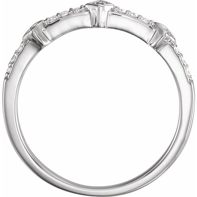 14k White 1/10 Ctw Natural Diamond Stackable Ring