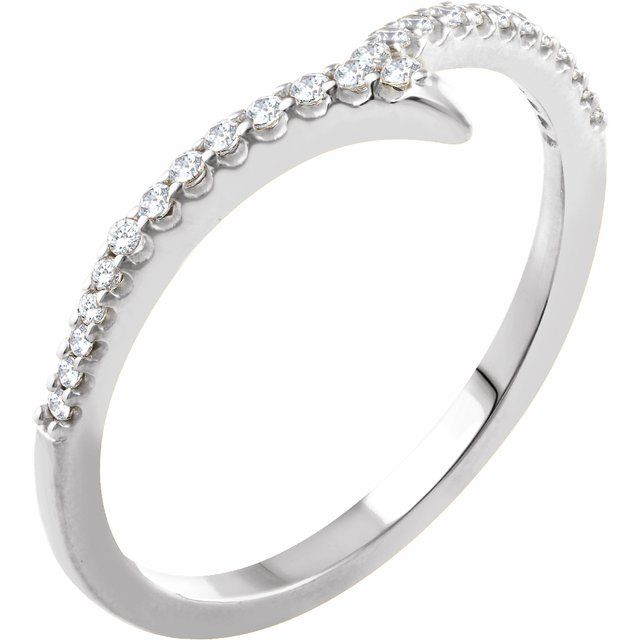 14k White 1/6 Ctw Natural Diamond Ring