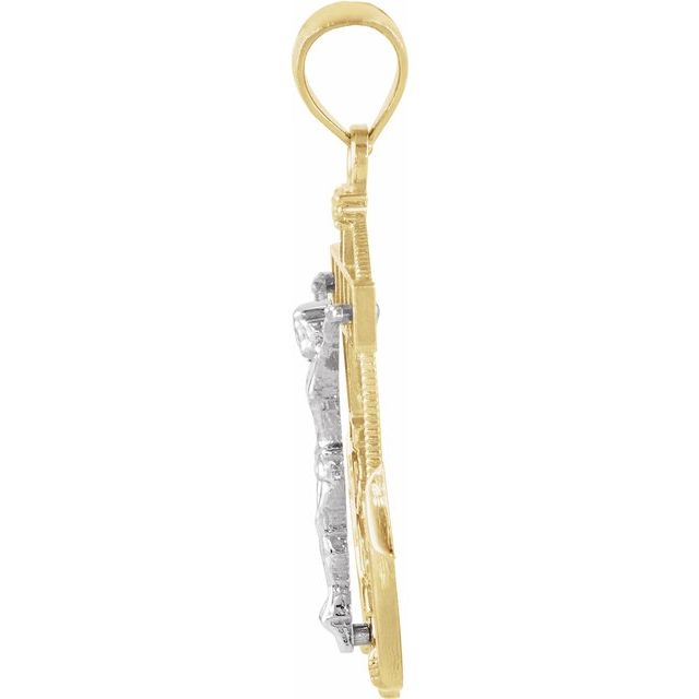 14K Yellow/White 27.5x23 mm Mariner's Crucifix Pendant