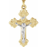14k Yellow/white Hollow Crucifix Pendant