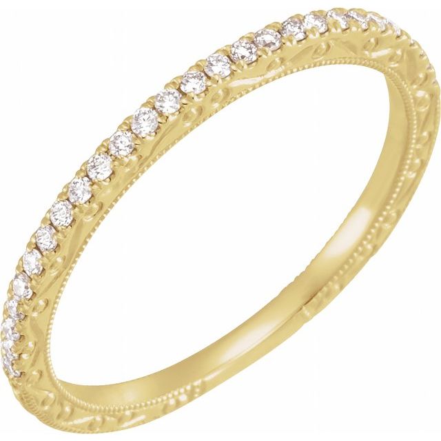 14k Yellow 1/6 Ctw Natural Diamond Anniversary Band Size 6