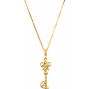 14K Yellow Vintage-Inspired Key 18' Necklace