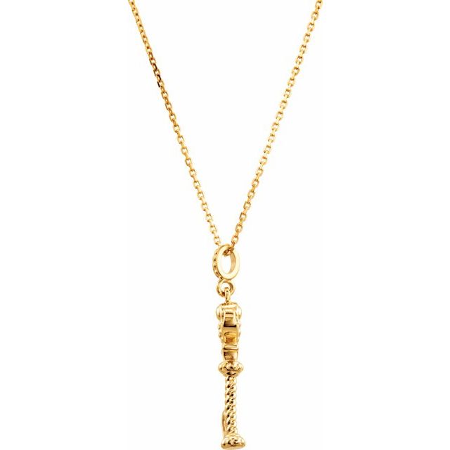 14K Yellow Vintage-Inspired Key 18' Necklace