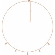 14k Rose 1/10 Ctw Natural Diamond 5-station 16-18' Necklace