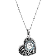 Sterling Silver 1.5 mm Round Blue Cubic Zirconia Ash Holder 18' Necklace