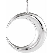 14k White Crescent Moon Pendant