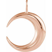 14k Rose Crescent Moon Pendant