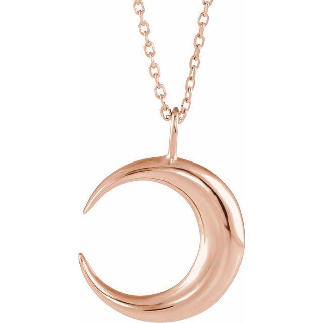 14k Rose Crescent Moon 16-18' Necklace