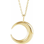 14k Yellow Crescent Moon 16-18' Necklace