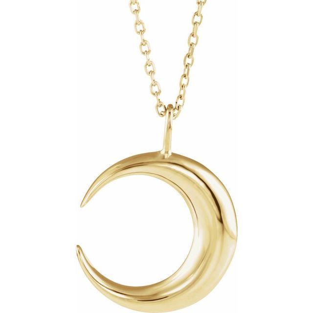 14k Yellow Crescent Moon 16-18' Necklace