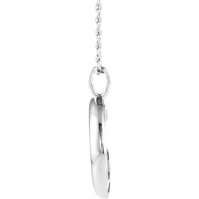 14k White Crescent Moon 16-18' Necklace