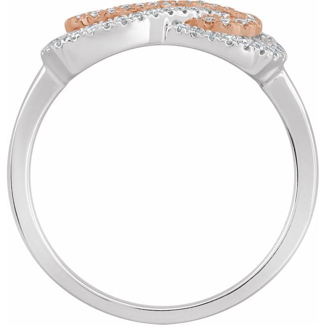 14k White/rose 1/5 Ctw Natural Diamond Infinity-inspired Ring