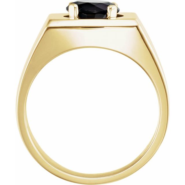 14K Yellow  Natural Black Onyx Ring