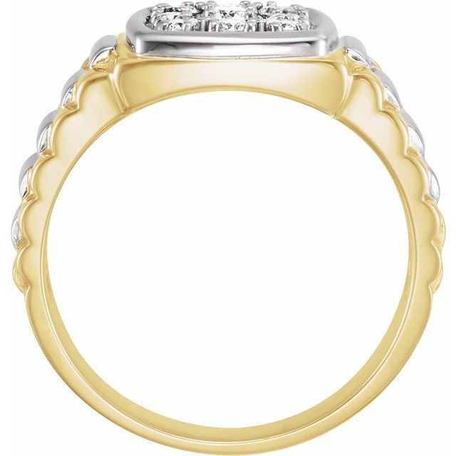 14k Yellow/white 3/8 Ctw Natural Diamond Ring