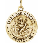 14K Yellow 18 mm Round St. Christopher U.S. Air Force Medal