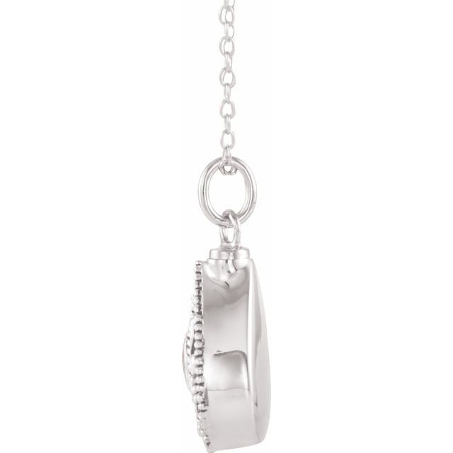 Sterling Silver 6x4 mm Oval October Birthstone Ash Holder 18' Necklace