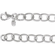 Sterling Silver Knurled Cable 18' Chain