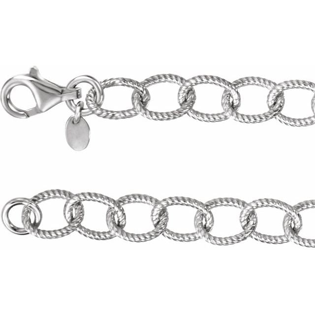 Sterling Silver Knurled Cable 18' Chain