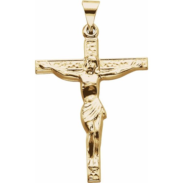 14k Yellow 24.5x19.2 Mm Crucifix Pendant