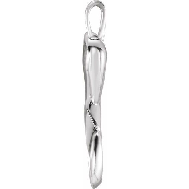 14K White Heart Pendant