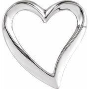 14K White Heart Slide Pendant