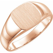 14K Rose 12 mm Signet Ring