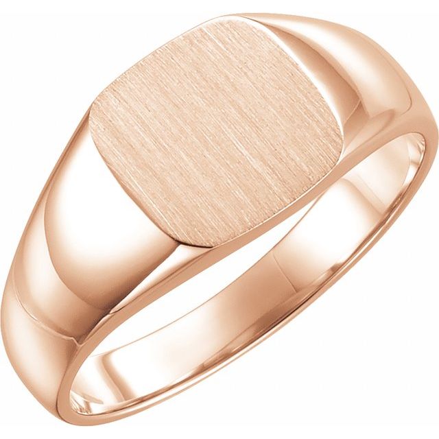 14K Rose 12 mm Signet Ring