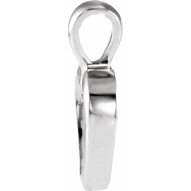 14k White 15x10 Mm Open Heart Pendant