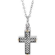 Sterling Silver Woven Cross Ash Holder 18' Necklace