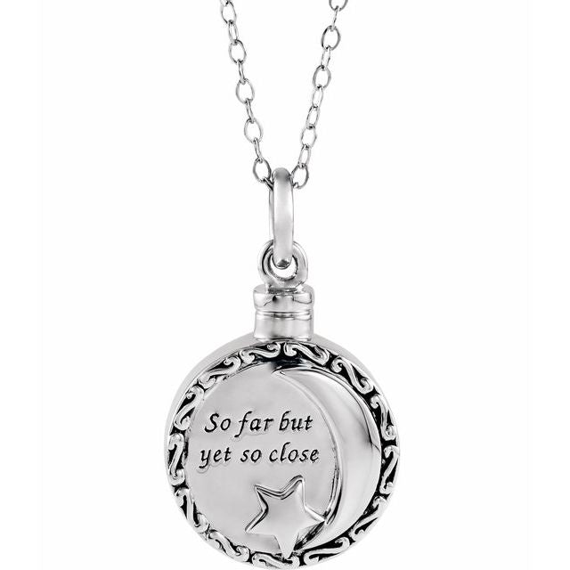 Sterling Silver So Far But Yet So Close Ash Holder 18' Necklace