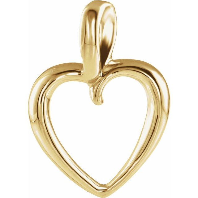 14k Yellow 20.7x15 Mm Heart Pendant