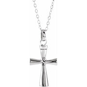 Sterling Silver Cross Ash Holder 18' Necklace
