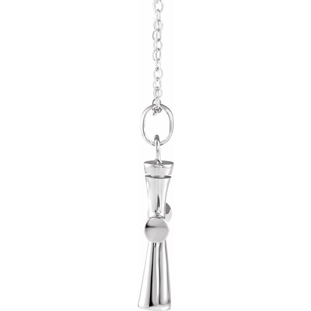Sterling Silver Cross Ash Holder 18' Necklace