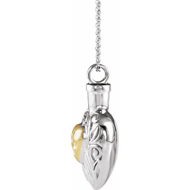 Sterling Silver Pet Heart Ash Holder 18' Necklace