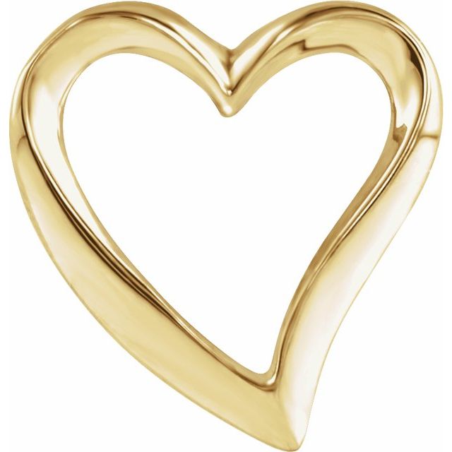 14K Yellow Heart Slide Pendant