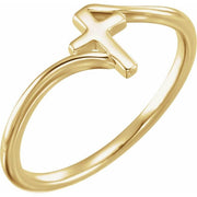 14k Yellow Cross Bypass Ring