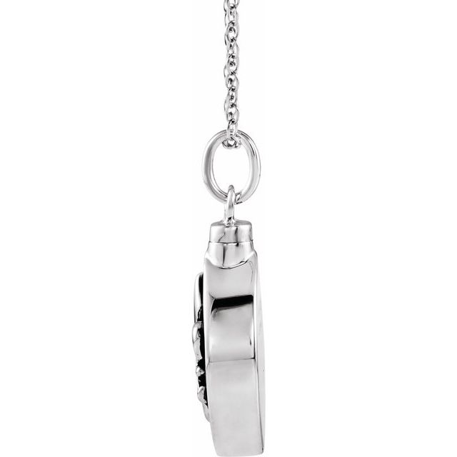 Sterling Silver Fleur-de-lis Ash Holder 18' Necklace