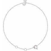 14k White .05 Ctw Natural Diamond Initial J 6-7' Bracelet