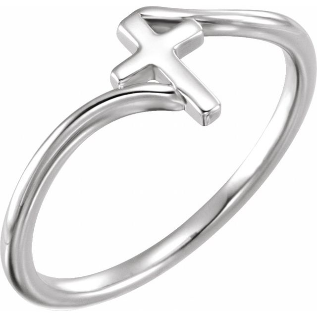 Sterling Silver Cross Bypass Ring
