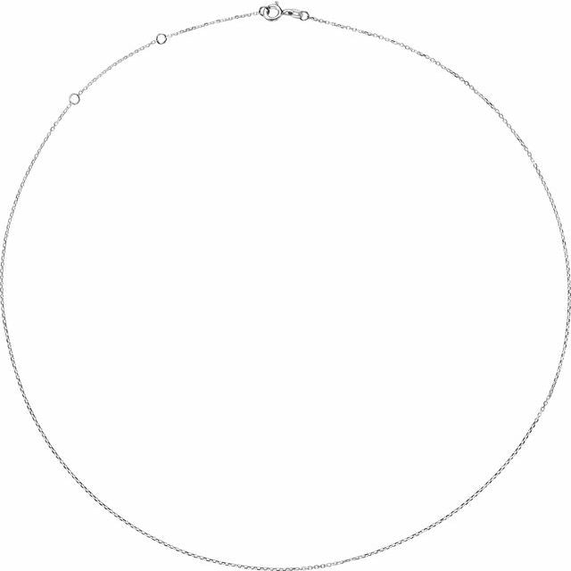 Sterling Silver 1 Mm Adjustable Diamond-cut Cable 16-18' Chain