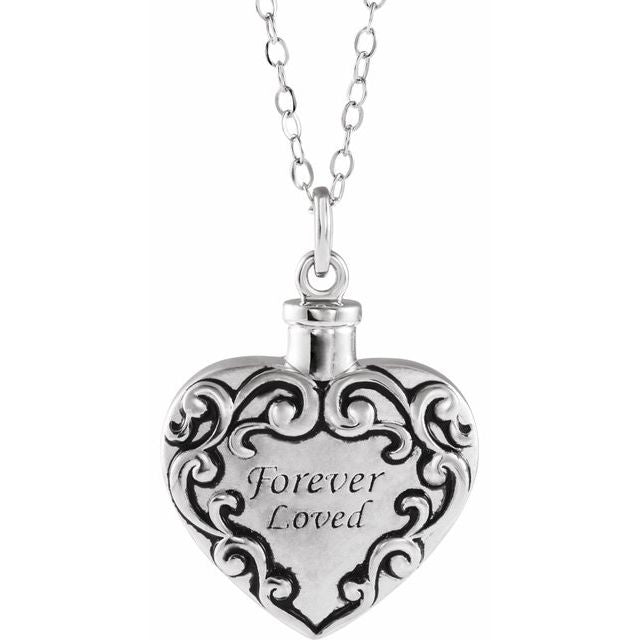 Sterling Silver Forever Loved Ash Holder 18' Necklace