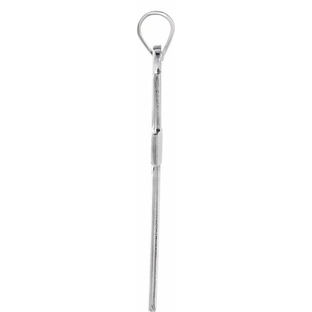 14K White 24x15 mm Cross Pendant