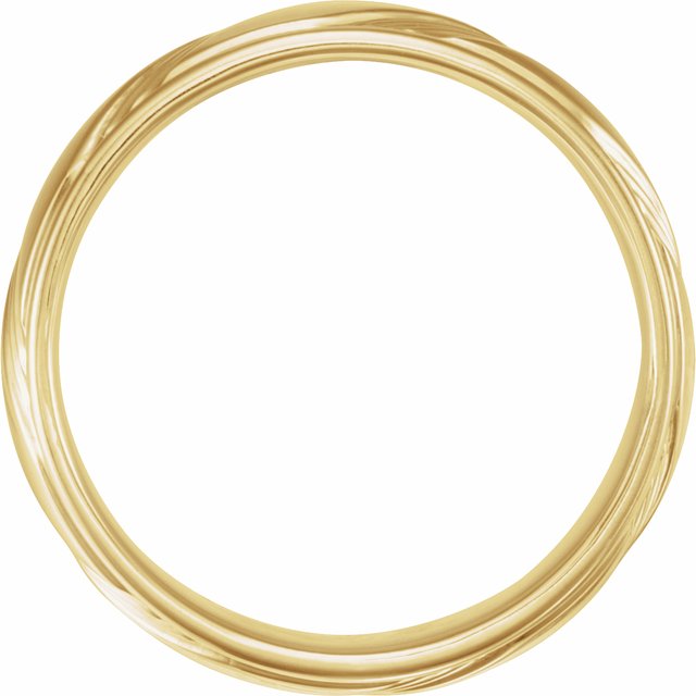 14k Yellow 6.75 Mm Grooved Flat Edge Band Size 10.5