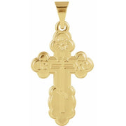 14k Yellow St. Olga Orthodox Cross Pendant
