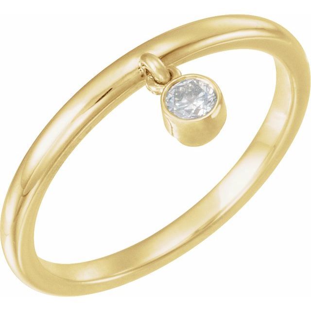 14k Yellow 1/10 Ct Natural Diamond Fringe Ring