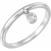 14k White 1/10 Ct Natural Diamond Fringe Ring