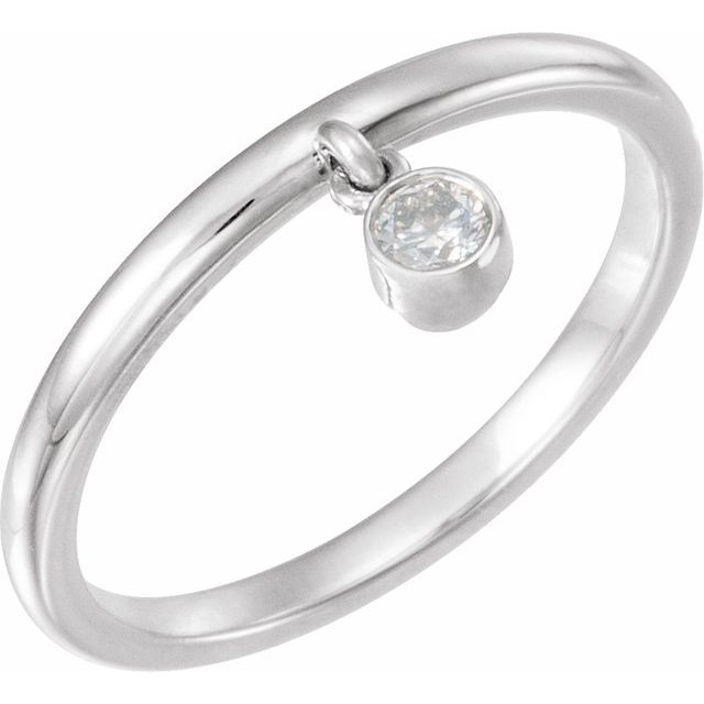 14k White 1/10 Ct Natural Diamond Fringe Ring